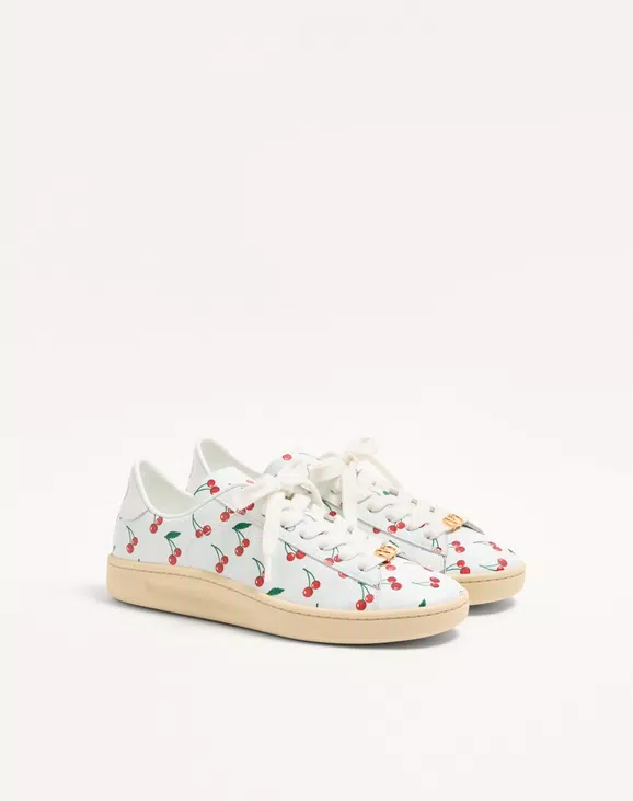 Valentino Royco Sneaker In Nappa Calfskin With Cherryfic Pattern - Image 7